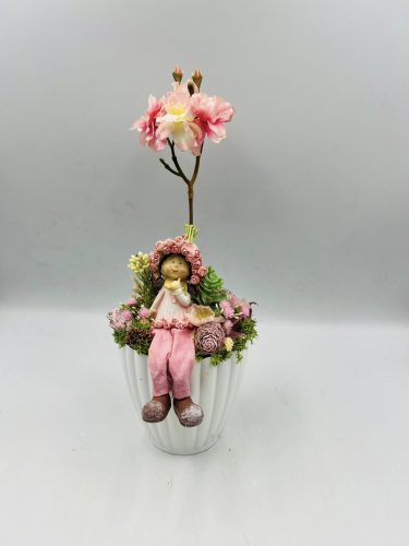 Rózsaszín figurás asztaldísz (1.)