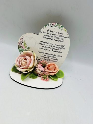 Kis talpas szív – Óvónéninek idézettel (13,2×12,8 cm)