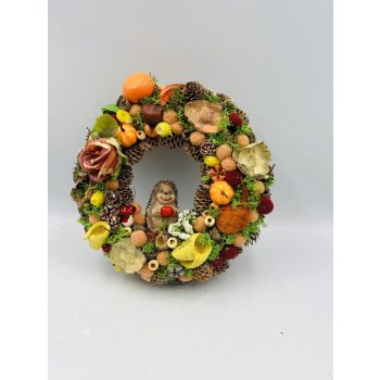 Őszi ajtódísz sünivel 24 cm