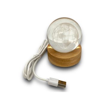   LED világító gömb – USB-s hangulatfény (7,5 × 5,5 cm)