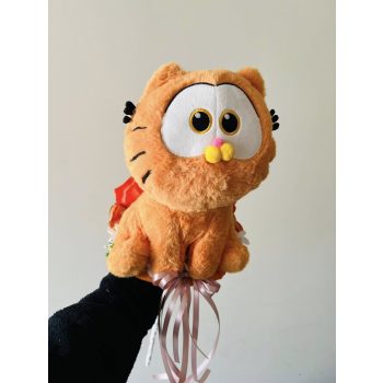   Garfield plüssös ballagási csokor – Vidám örökvirág dekoráció