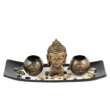 Buddha +mécsestartó tálkában 37cm
