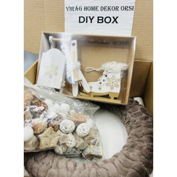   Csináld magad ajtódísz csomag – 25 cm, szörmés alappal