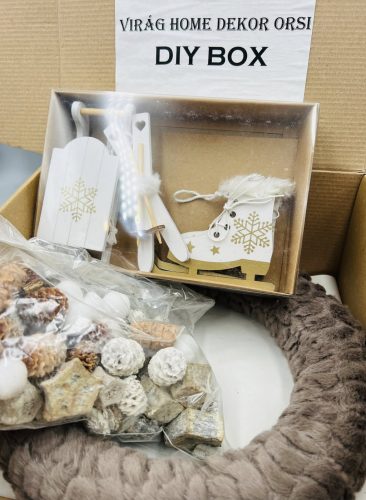 Csináld magad ajtódísz csomag – 25 cm, szörmés alappal