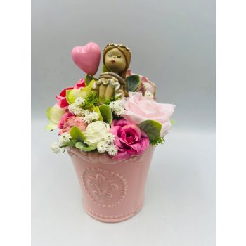   Asztali dekor szievcskével és tündérrel válaszható felirattal