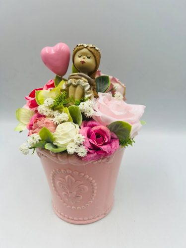 Asztali dekor szievcskével és tündérrel válaszható felirattal