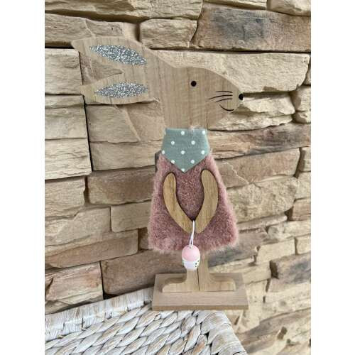 Fa nyúl bundás 31x14 cm  HÚSVÉTI DEKORÁCIÓ