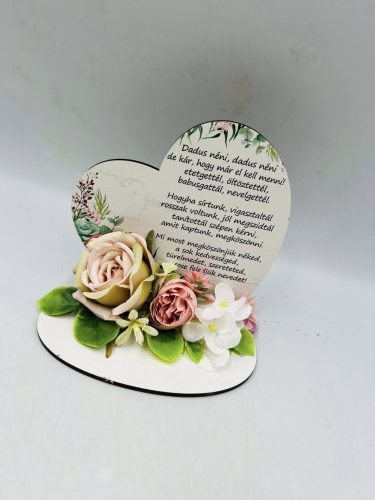 Kis talpas szív – Dadus néninek idézettel (13,2×12,8 cm)