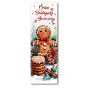   Karácsonyi nagy tábla- Mézi- "Öröm, boldogság, karácsony" 60x20cm