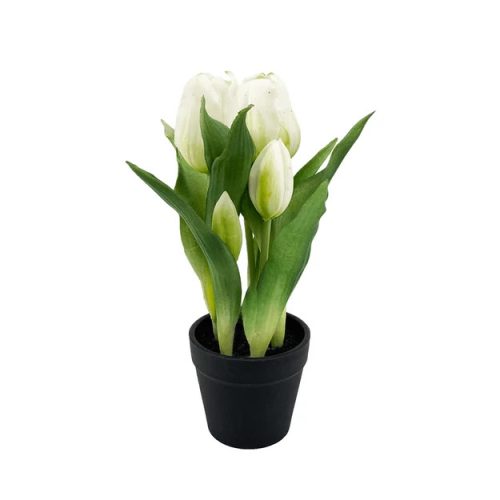 Gumi tulipán Cserepes gumitulipán,extra élethű fehér