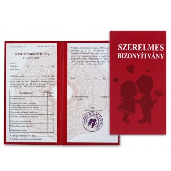 Bizonyítvány Szerelmes 10x18,5cm
