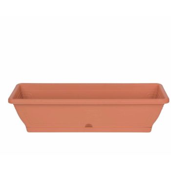 Virágláda tálcával 60cm terrakotta