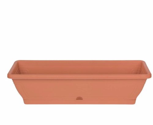 Virágláda tálcával 60cm terrakotta