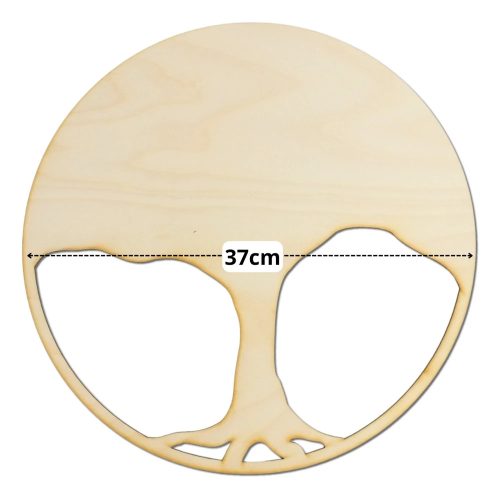 Életfa alap, Natúr fa - Dekorálható DIY fa alap 37cm - karcsú fa gyökérzettel