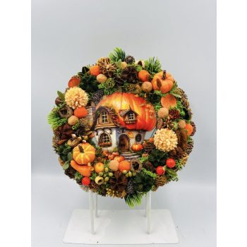 Tökházikós ajtódísz őszi