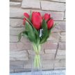 Élethű REAL TOUCH EXTRA Tulipán Művirág 7 szálas csokorban 28cm #piros