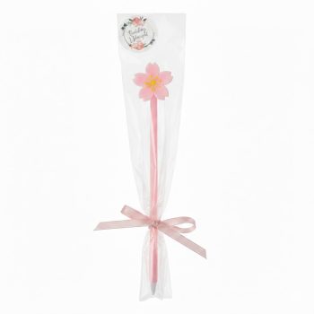   Rózsaszín cseresznyevirágos gél toll nőnapi díszcsomagolással és matricával