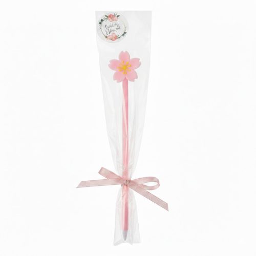 Rózsaszín cseresznyevirágos gél toll nőnapi díszcsomagolással és matricával