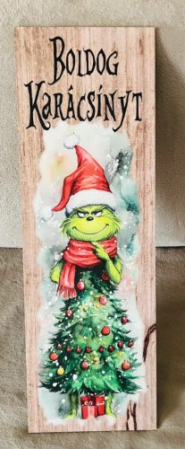 Karácsonyi nagy tábla- grincs Boldog Karácsínyt 60x20cm 