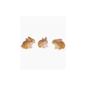 Húsvéti  nyúl poly 4,5x3,2cm 3db/csomag barna