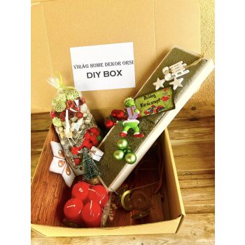 Csináld magad csomag – Grincses dekor, 30 cm fa tálcán