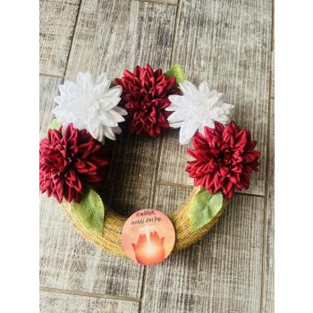 Szalma alapon 27 cm kegyeleti sírdísz