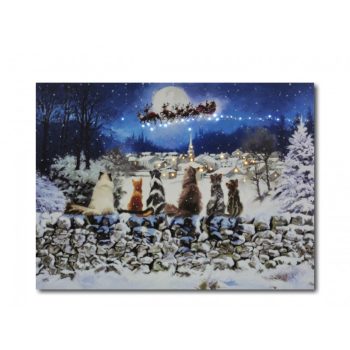   45 miniLEDes világító falikép cicák és Mikulás 40x30cm