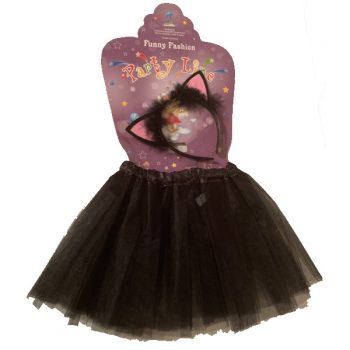 Fekete cica szett, szoknyával farsangi jelmez