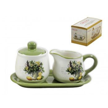 Tej- és cukortartó virág+citrom