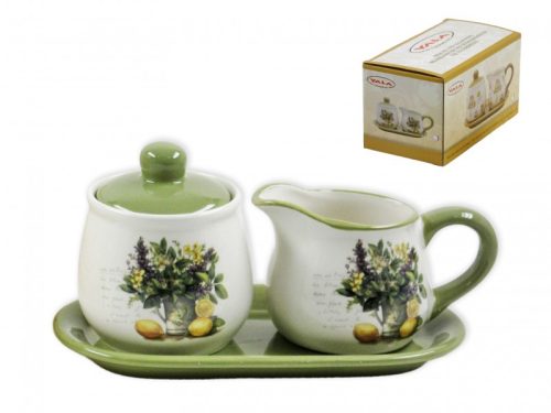 Tej- és cukortartó virág+citrom