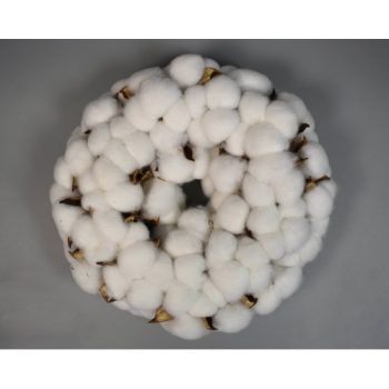 Fehér gyapot koszorú – 22 cm