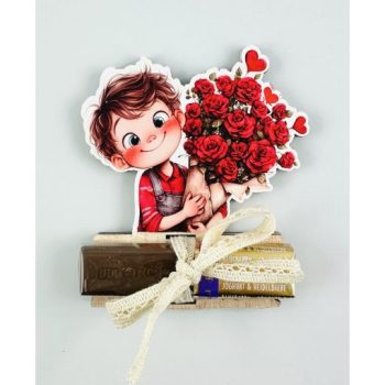   Anyák napi csokitartó kisfiú figurával – „Boldog Anyák Napját” | Kedves ajándék csokival kombinálható az ár 1 db vonatkozik és az édességet nem tartalmazza!