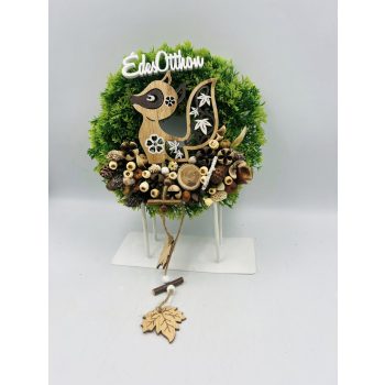 Rókás őszi ajtódísz natur