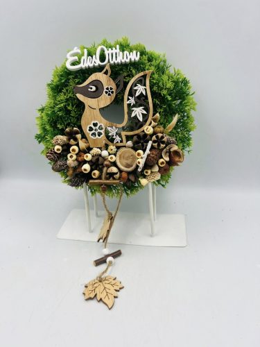 Rókás őszi ajtódísz natur