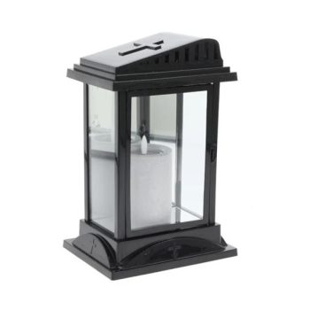 Lámpás gyertyával LED-es 10,5x27 cm