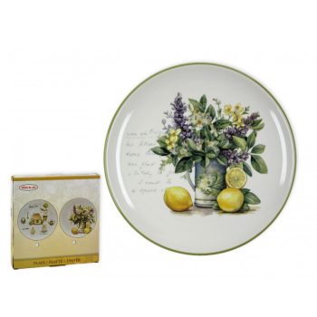  Kistányér virág+citrom 21cm 