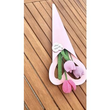 Horgolt virágos anyáknapi virágok-válaszható felirattal