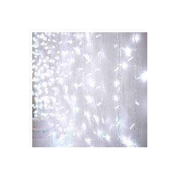   Fényfüggöny hideg fénnyel, LED-es fényfüggöny, kül- és beltéri, 21 füzér, 210 LED, 2x1 m