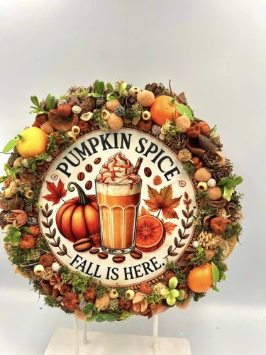 Pumpkin spice  őszi ajtódísz nagyméretű