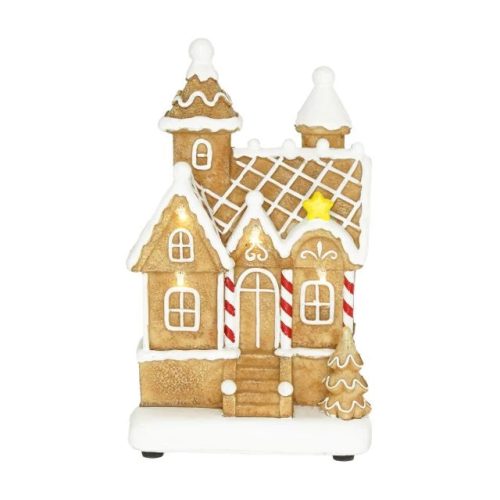 Mézeskalács ház LED-es 12x10x19,5 cm