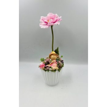 Rózsaszín figurás asztaldísz (2.)