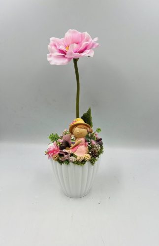 Rózsaszín figurás asztaldísz (2.)