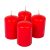 Adventi gyertya matt piros 40*60mm  4db/csom