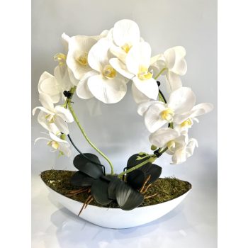 CSÓNAK KASPÓS ORCHIDEA DEKOR HAJLÍTOTT EXTRA FEHÉR 