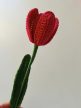 Horgolt kézműves tulipán nyitott fazonú élénk rózsaszín