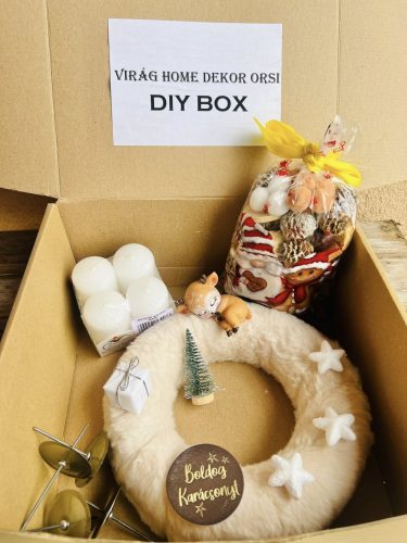 Bambi Karácsonyi DIY Box (20 cm-es koszorú) adventi 4  gyertyás