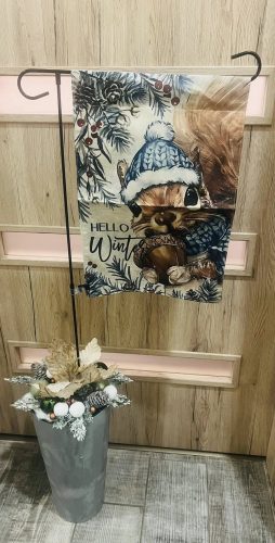 Ajtó mellé, a hangulatos fogadtatáshoz kaspós dekor -kaspó színe válaszható! Vendégváró téli dekoráció – „Hello Winter” ️