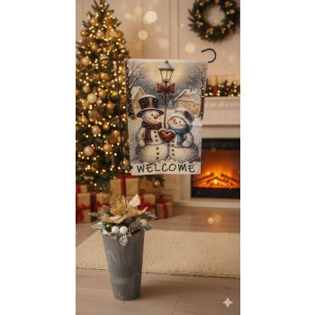   Ajtó mellé, a hangulatos fogadtatáshoz kaspós dekor -kaspó színe válaszható!  Vendégváró téli dekoráció – „Welcome” 