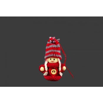 Karácsonyi Kötött ruhás lány bordó 7cm