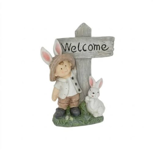 Kerti figura és nyuszi welcome felirattal